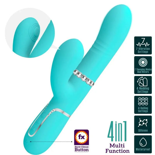 PRETTY LOVE - VIBRADOR PUNTO G MULTIFUNCIÓN VERDE AGUA - Nuvica