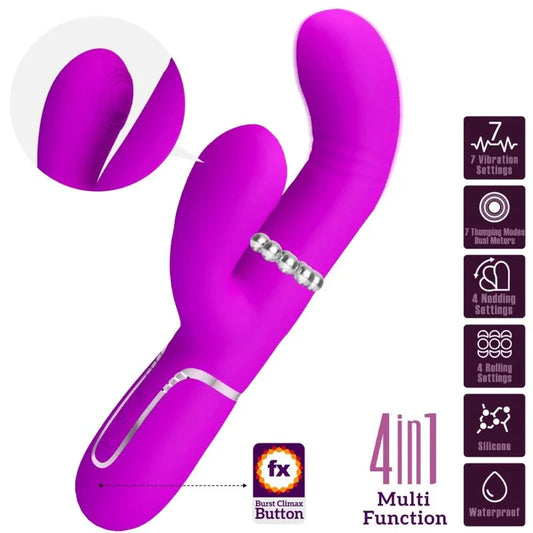 PRETTY LOVE - VIBRADOR PUNTO G MULTIFUNCIÓN FUCSIA - Nuvica