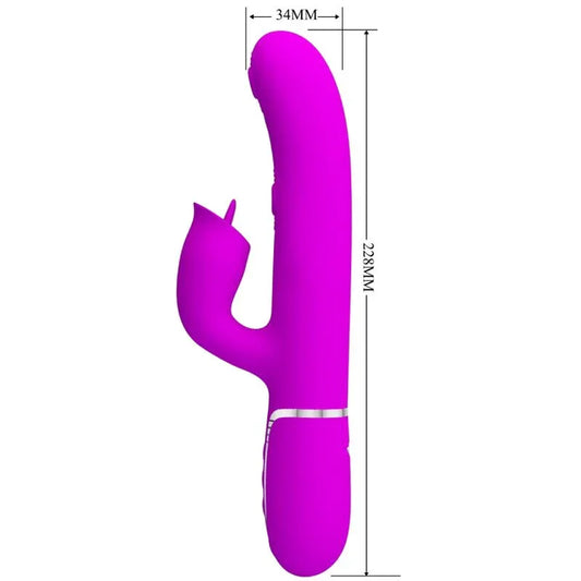 PRETTY LOVE - VIBRADOR RABBIT CON LICKING FUCSIA - Nuvica