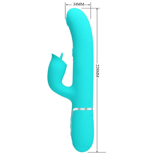PRETTY LOVE - VIBRADOR RABBIT CON LICKING VERDE AGUA - Nuvica