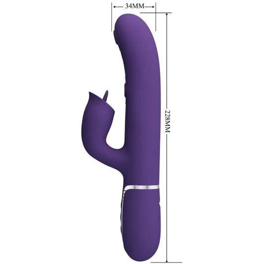 PRETTY LOVE - VIBRADOR RABBIT CON LICKING MORADO - Nuvica