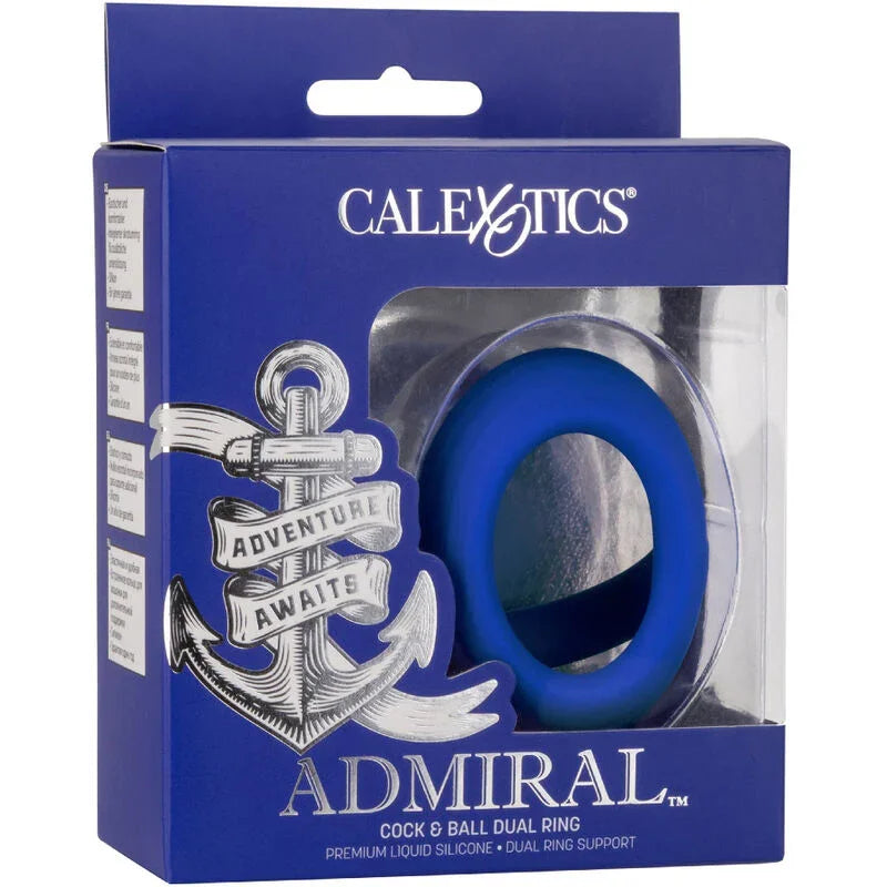 CALEXOTICS - ADMIRAL COCK BALL DOBLE ANILLO AZUL - Nuvica