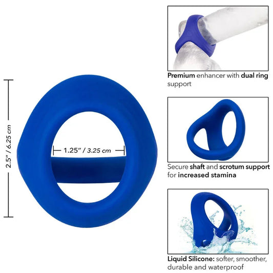 CALEXOTICS - ADMIRAL COCK BALL DOBLE ANILLO AZUL - Nuvica
