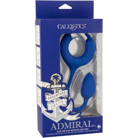 CALEXOTICS - ADMIRAL ANILLO CON PESO PARA PENE AZUL - Nuvica