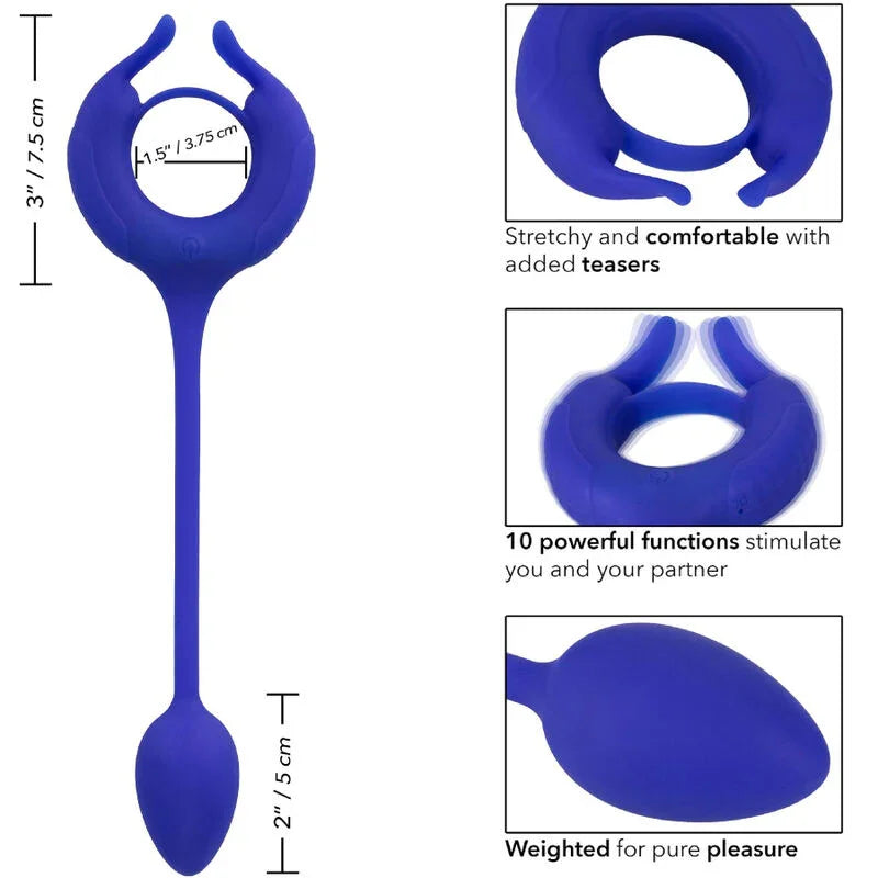 CALEXOTICS - ADMIRAL ANILLO CON PESO PARA PENE AZUL - Nuvica