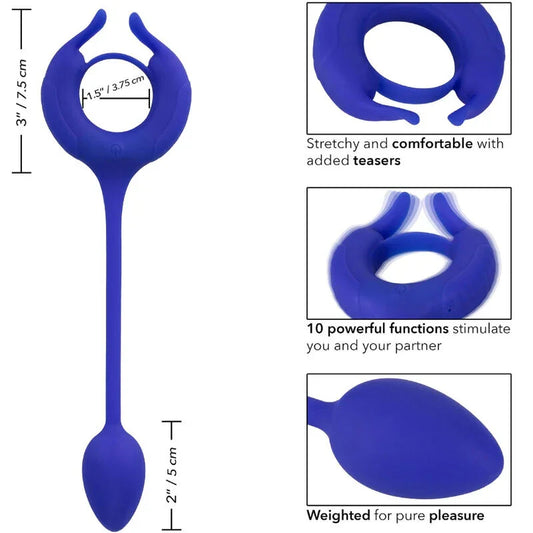 CALEXOTICS - ADMIRAL ANILLO CON PESO PARA PENE AZUL - Nuvica