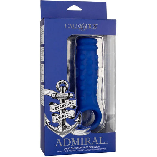 CALEXOTICS - ADMIRAL BEADED FUNDA PENE SILICONA LÍQUIDA AZUL - Nuvica