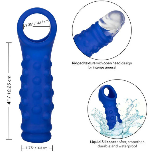 CALEXOTICS - ADMIRAL BEADED FUNDA PENE SILICONA LÍQUIDA AZUL - Nuvica
