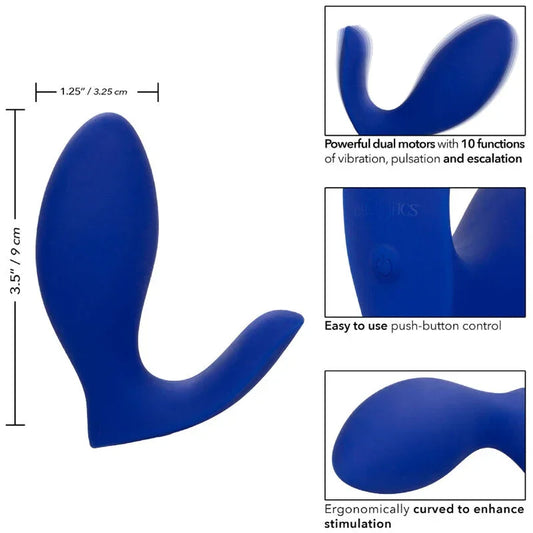 CALEXOTICS - ADMIRAL RIMMING ESTIMULADOR & VIBRADOR PROSTATA AZUL - Nuvica