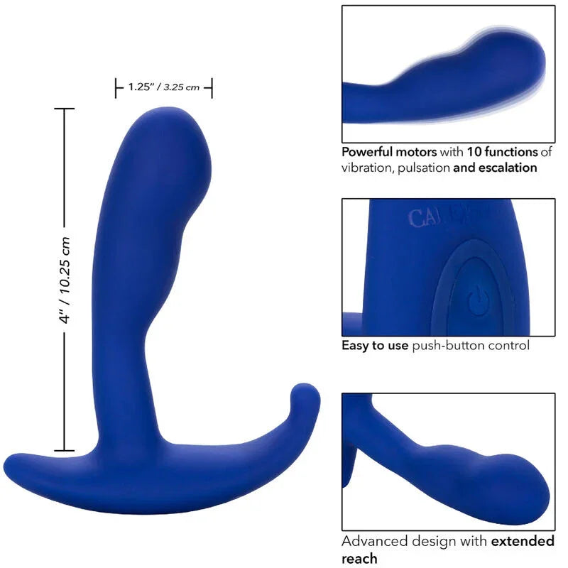 CALEXOTICS - ADMIRAL CURVED ESTIMULADOR & VIBRADOR ANAL AZUL - Nuvica