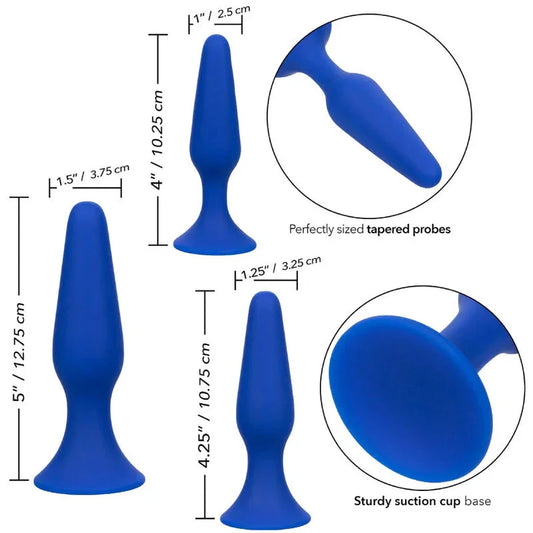 CALEXOTICS - ADMIRAL KIT 3 PLUG ANAL AZUL - Nuvica