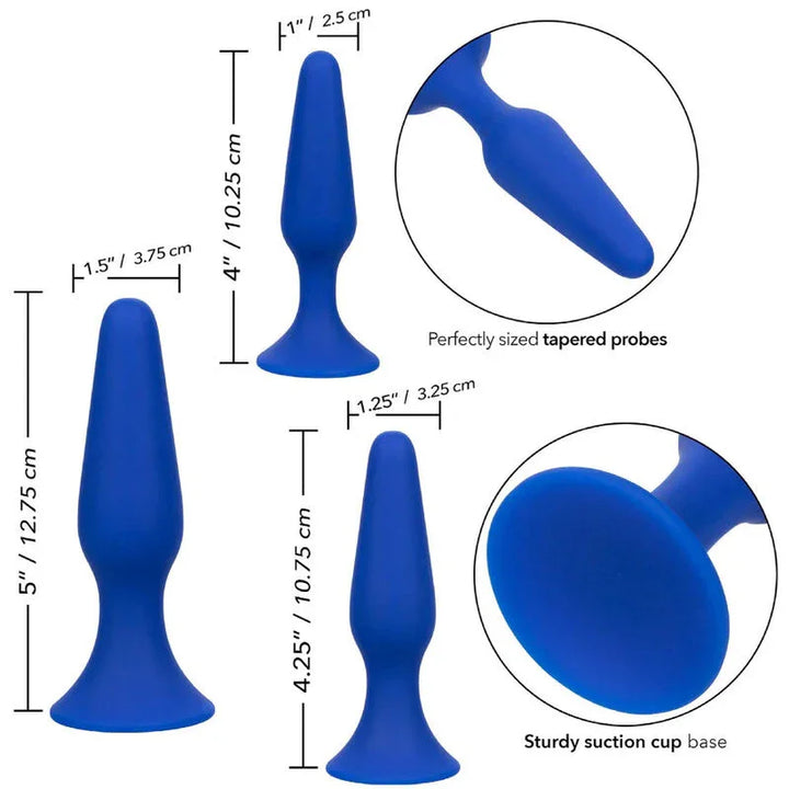 CALEXOTICS - ADMIRAL KIT 3 PLUG ANAL AZUL - Nuvica