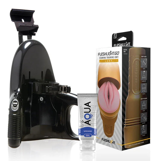 FLESHLIGHT - STAMINA GO TRAINING UNIT LADY + UNIVERSAL LAUNCH + LUBRICANTE AQUA QUALITY 50 ML - Nuvica