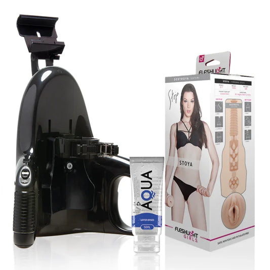 FLESHLIGHT - VAGINA STOYA DESTROYA + UNIVERSAL LAUNCH + LUBRICANTE AQUA QUALITY 50 ML - Nuvica