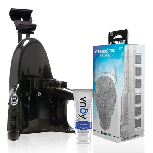 FLESHLIGHT - GO MASTURBADOR TORQUE ICE + UNIVERSAL LAUNCH + LUBRICANTE AQUA QUALITY 50 ML - Nuvica