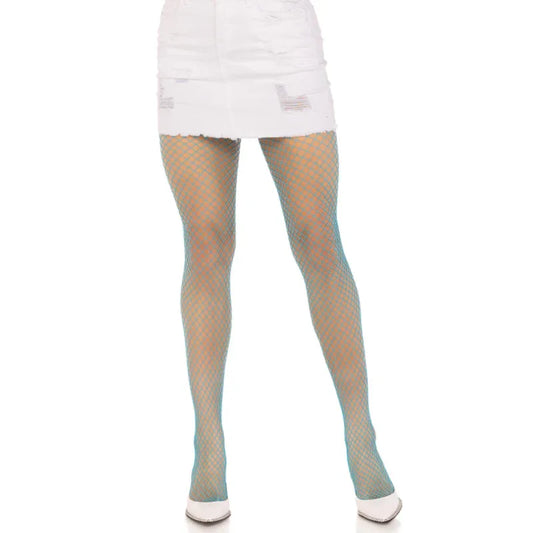 LEG AVENUE - PANTIMEDIAS REJILLA LYCRA AZUL - Nuvica