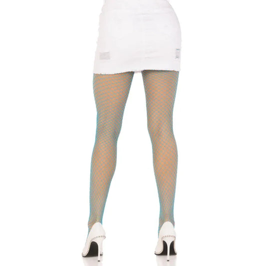 LEG AVENUE - PANTIMEDIAS REJILLA LYCRA AZUL - Nuvica