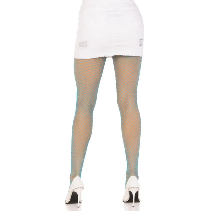 LEG AVENUE - PANTIMEDIAS REJILLA LYCRA AZUL - Nuvica