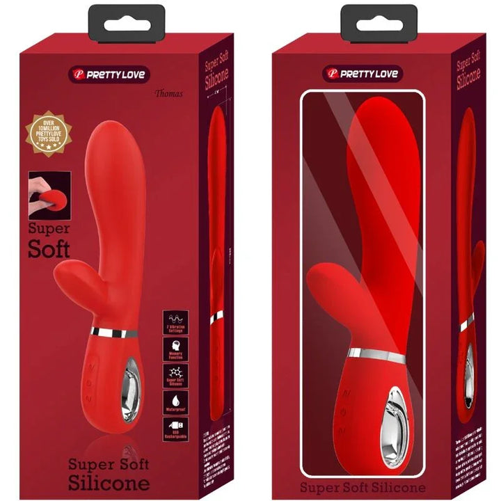PRETTY LOVE - THOMAS VIBRADOR PUNTO G MULTIFUNCIÓN ROJO - Nuvica