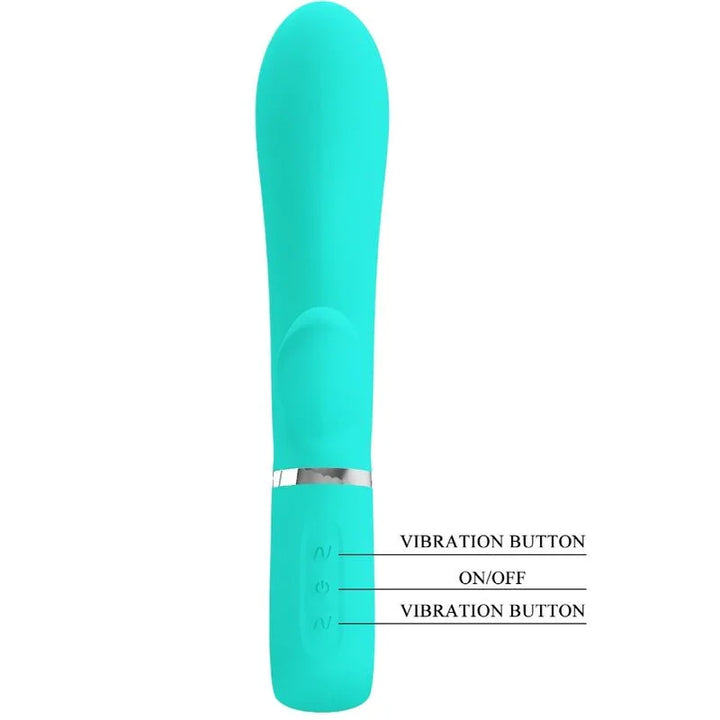 PRETTY LOVE - THOMAS VIBRADOR PUNTO G MULTIFUNCIÓN VERDE AGUA - Nuvica