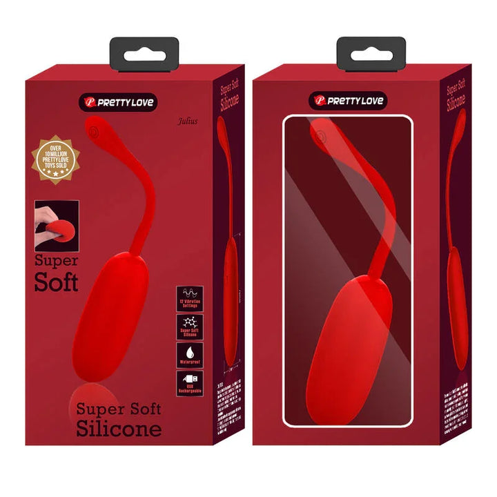 PRETTY LOVE - JULIUS HUEVO VIBRADOR IMPERMEBLE & RECARGABLE ROJO - Nuvica