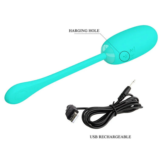 PRETTY LOVE - JULIUS HUEVO VIBRADOR IMPERMEBLE & RECARGABLE VERDE AGUA - Nuvica