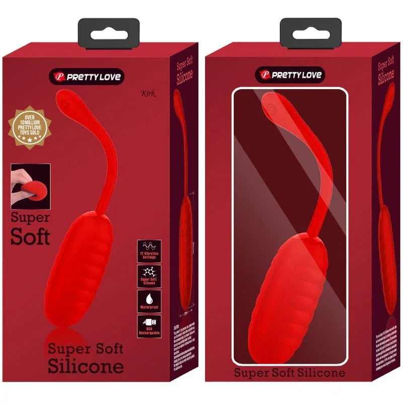 PRETTY LOVE - KIRK HUEVO VIBRADOR RECARGABLE ROJO - Nuvica