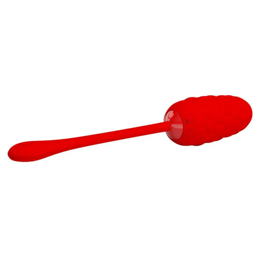 PRETTY LOVE - HUEVO VIBRADOR CON TEXTURA MARINA RECARGABLE ROJO - Nuvica