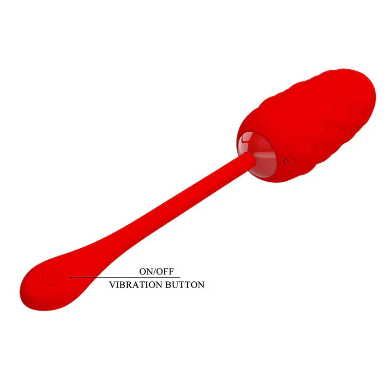 PRETTY LOVE - HUEVO VIBRADOR CON TEXTURA MARINA RECARGABLE ROJO - Nuvica