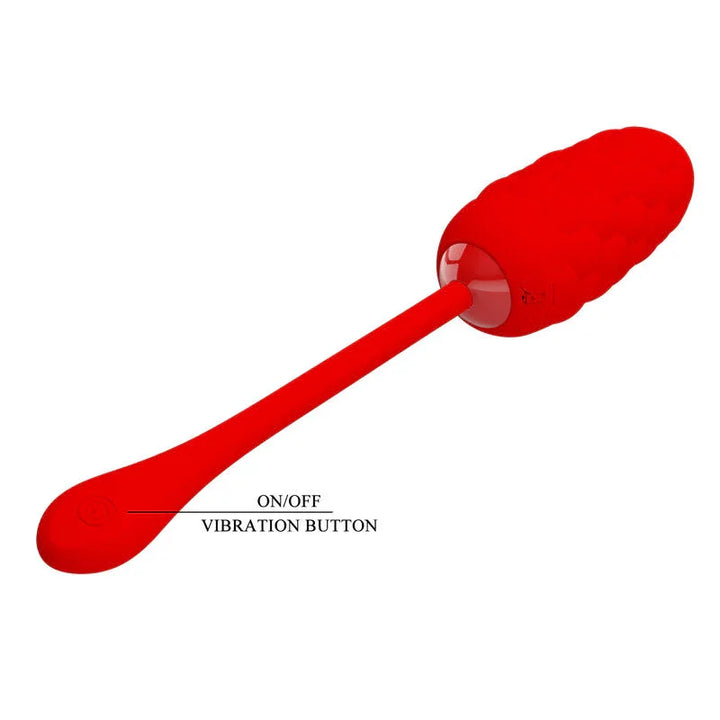 PRETTY LOVE - HUEVO VIBRADOR CON TEXTURA MARINA RECARGABLE ROJO - Nuvica