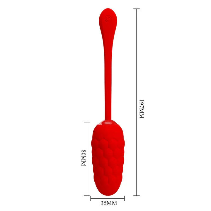 PRETTY LOVE - HUEVO VIBRADOR CON TEXTURA MARINA RECARGABLE ROJO - Nuvica