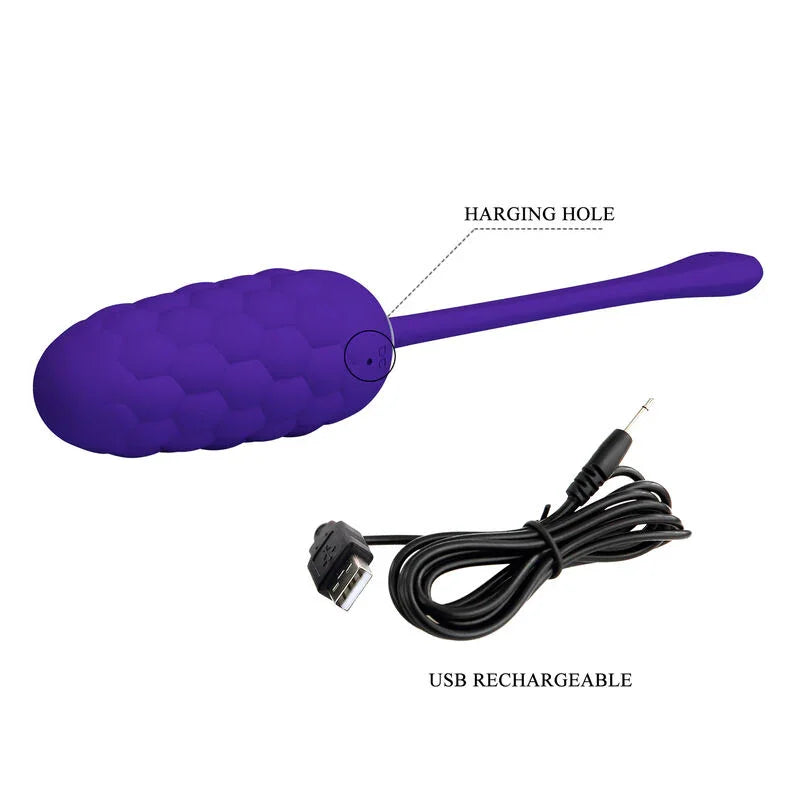 PRETTY LOVE - HUEVO VIBRADOR CON TEXTURA MARINA RECARGABLE LILA - Nuvica