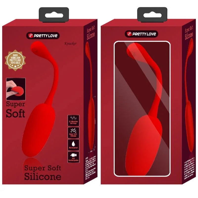 PRETTY LOVE - KNUCKER HUEVO VIBRADOR RECARGABLE ROJO - Nuvica