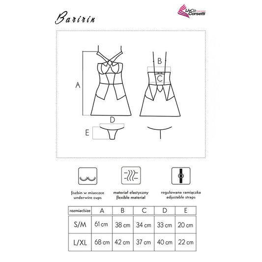 LIVCO CORSETTI FASHION - BARIRIN LC 90633 FALDA + PANTY NEGRO L/XL - Nuvica