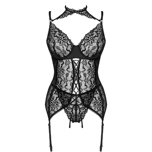 LIVCO CORSETTI FASHION - GIELLANDRA FOR THE SENSES COLLECTION CORSET + PANTY NEGRO S/M - Nuvica