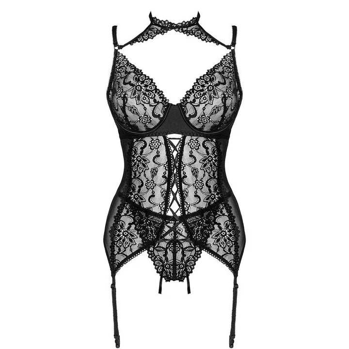 LIVCO CORSETTI FASHION - GIELLANDRA FOR THE SENSES COLLECTION CORSET + PANTY NEGRO S/M - Nuvica