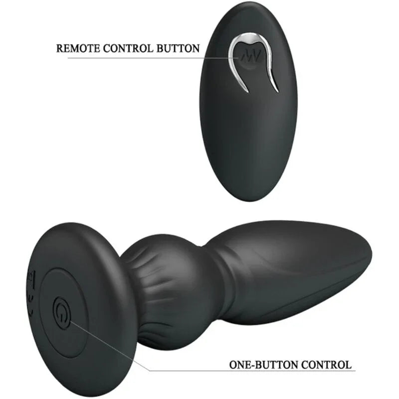MR PLAY - VIBRADOR POTENTE CONTROL REMOTO ANAL PLUG NEGRO - Nuvica