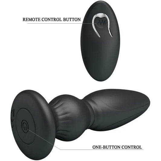 MR PLAY - VIBRADOR POTENTE CONTROL REMOTO ANAL PLUG NEGRO - Nuvica