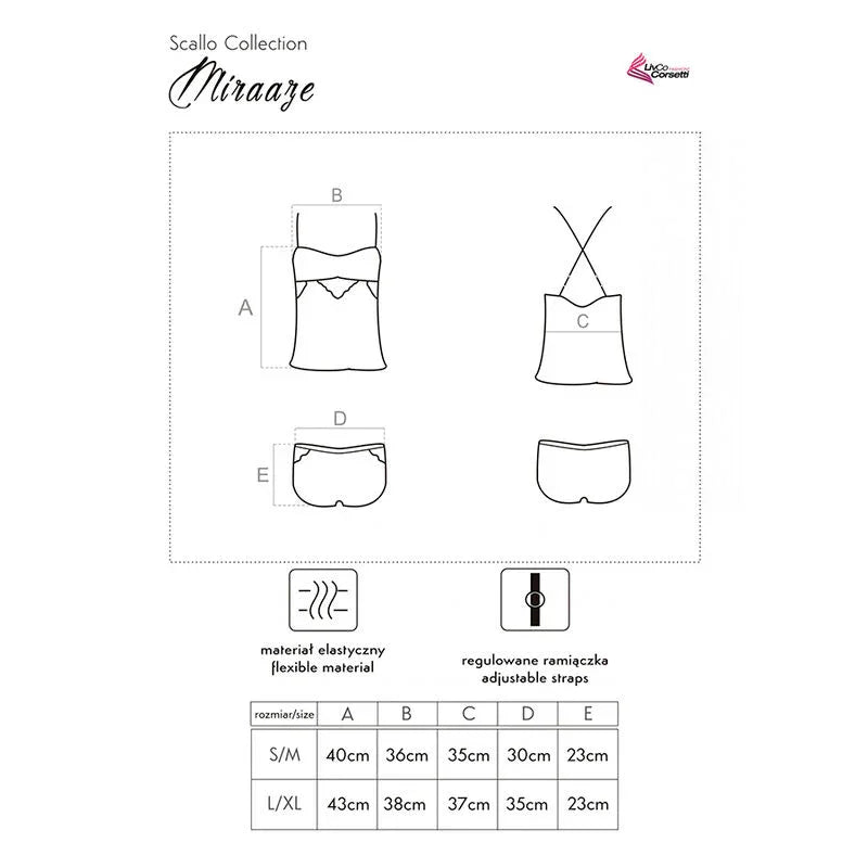 LIVCO CORSETTI FASHION - MIRAAZE LC 90567 CAMISETA + SHORTS NEGRO L/XL - Nuvica