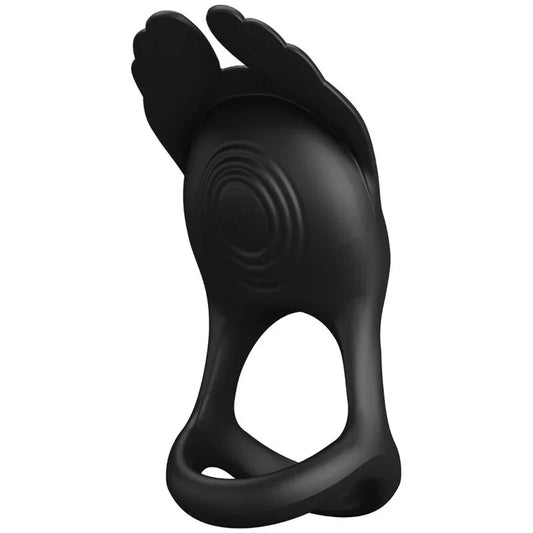 PRETTY LOVE - SILAS ANILLO VIBRADOR 7 VIBRACIONES SILICONA NEGRO - Nuvica