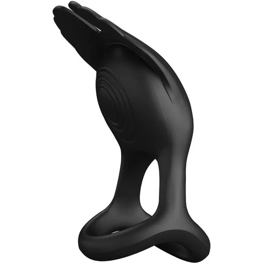 PRETTY LOVE - SILAS ANILLO VIBRADOR 7 VIBRACIONES SILICONA NEGRO - Nuvica