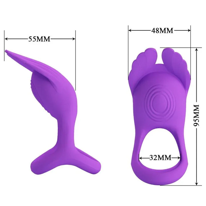 PRETTY LOVE - SILAS ANILLO VIBRADOR 7 VIBRACIONES SILICONA LILA - Nuvica