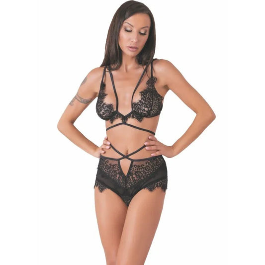 LIVCO CORSETTI FASHION - DREZNA LC 90733 SUJETADOR + PANTY NEGRO S/M - Nuvica