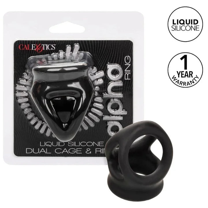 CALEXOTICS - ALPHA ANILLO DE JAULA DOBLE NEGRO - Nuvica