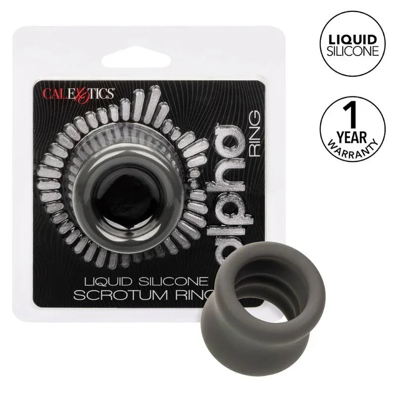 CALEXOTICS - ALPHA ANILLO EXTENSIÓN ESCROTO DOBLE NEGRO - Nuvica