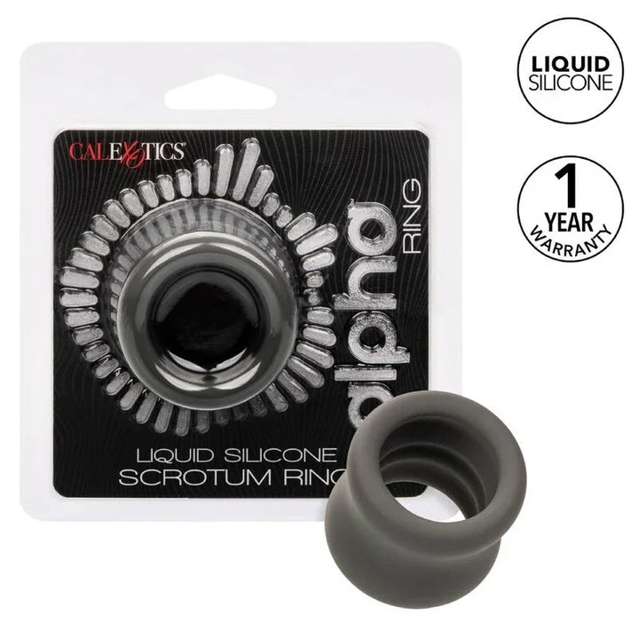 CALEXOTICS - ALPHA ANILLO EXTENSIÓN ESCROTO DOBLE NEGRO - Nuvica