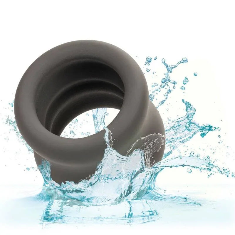 CALEXOTICS - ALPHA ANILLO EXTENSIÓN ESCROTO DOBLE NEGRO - Nuvica