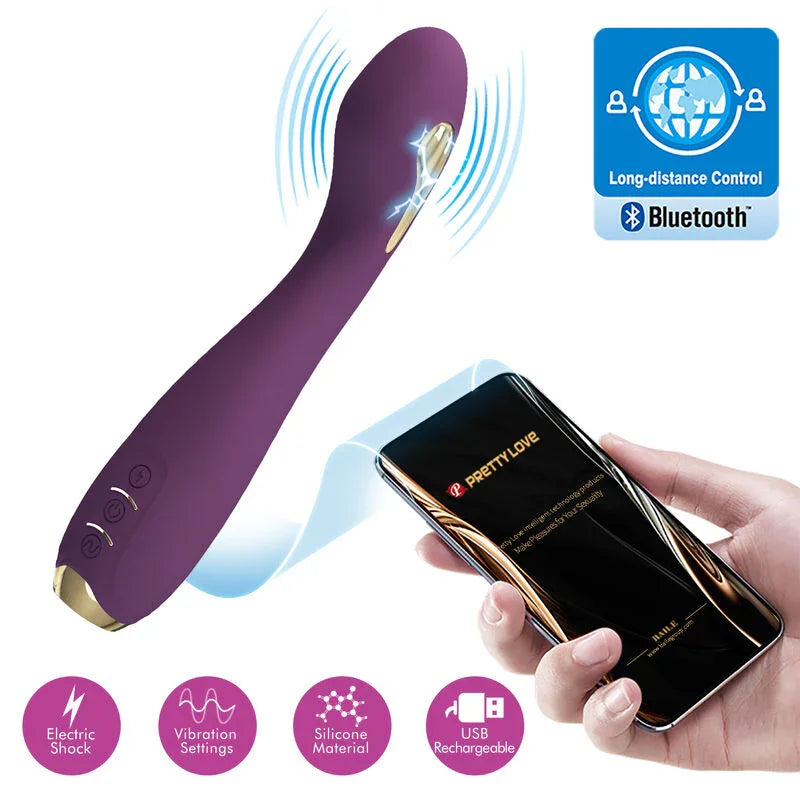 PRETTY LOVE - HECTOR VIBRADOR ELECTROSHOCK POR CONTROL POR APP LILA - Nuvica