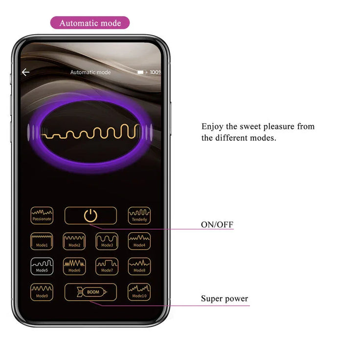 PRETTY LOVE - HECTOR VIBRADOR ELECTROSHOCK POR CONTROL POR APP LILA - Nuvica