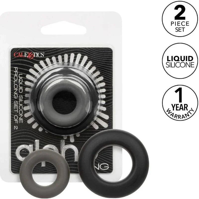 CALEXOTICS - ALPHA SET DE 2 ANILLOS PROLONG GRIS - Nuvica